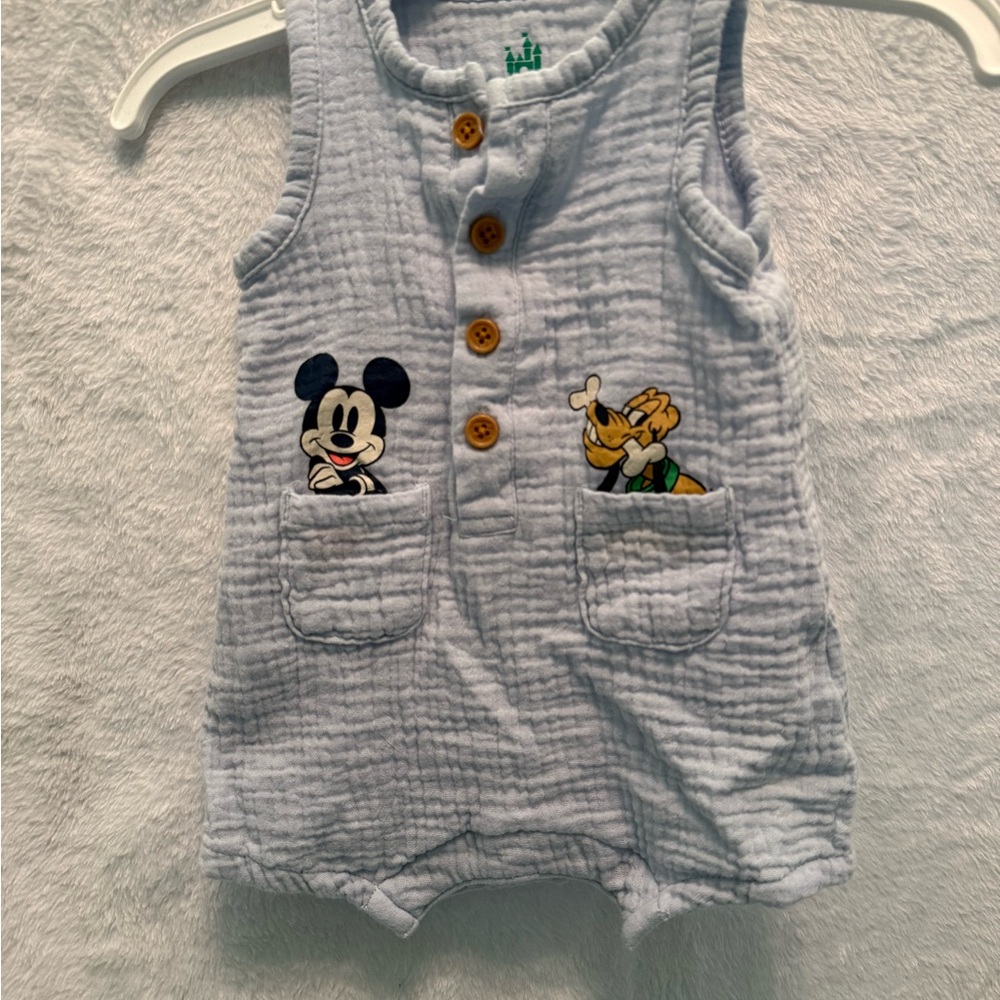 Disney Baby Light Blue Textured Outfit